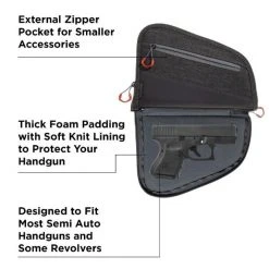 Allen 9" Auto-Fit 2.0 Handgun Case, Gray/Red -Outlet Track N Hook Store 10730549 2 1
