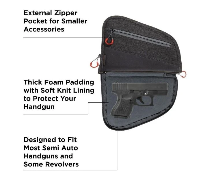 Allen 9" Auto-Fit 2.0 Handgun Case, Gray/Red 6 Allen 9" Auto-Fit 2.0 Handgun Case, Gray/Red - Image 4