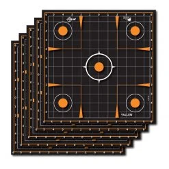 Allen 15314 EZ Aim Splash Self-Adhesive Paper 12" x 12" Sight-In Grid Black/Orange - 5 Pack