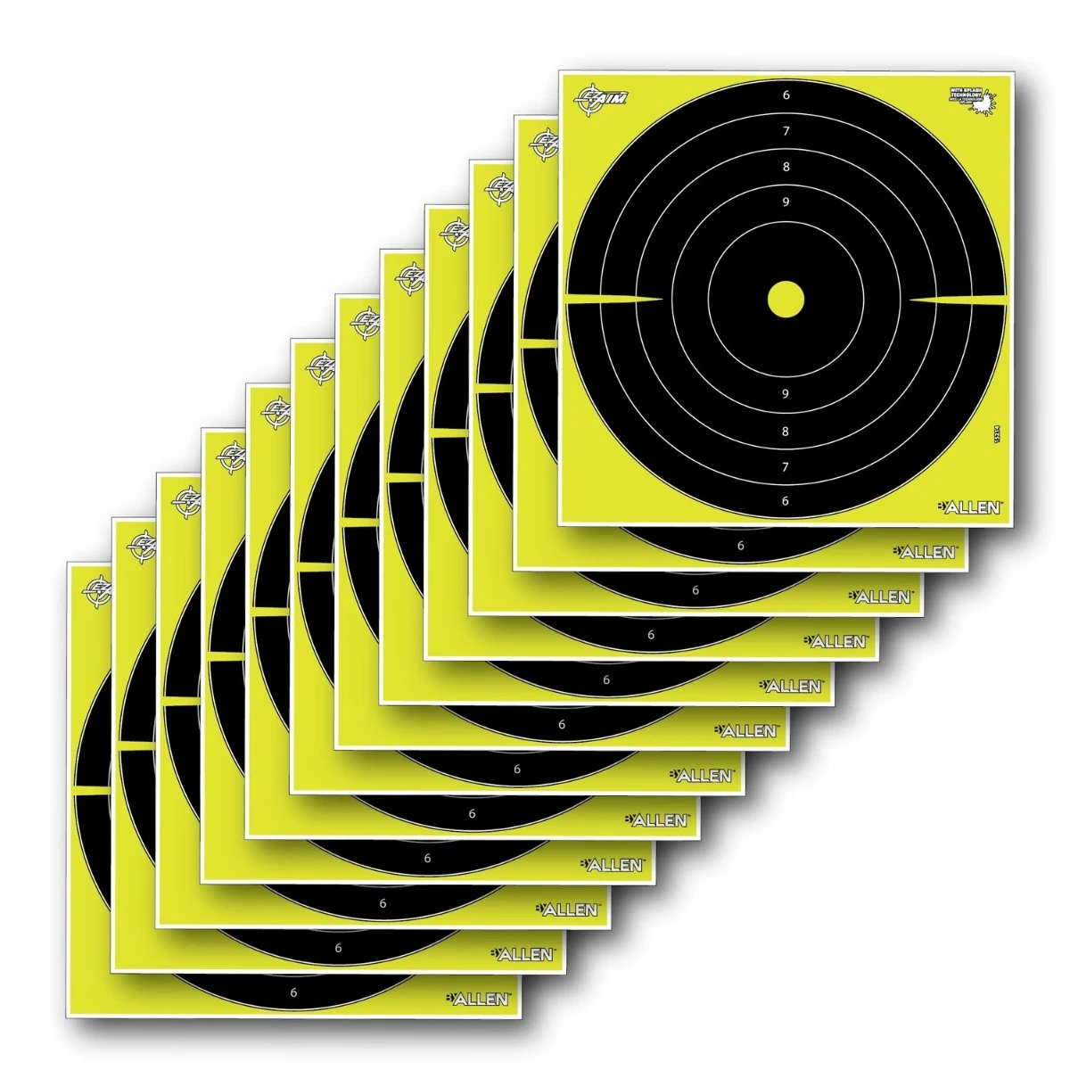 Allen 15214 EZ Aim Splash Non-Adhesive Paper 12" x 12" Bullseye Yellow/Black - 12 Pack 3 Allen 15214 EZ Aim Splash Non-Adhesive Paper 12" x 12" Bullseye Yellow/Black - 12 Pack