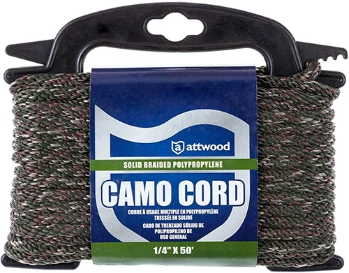 Attwood Camo Solid Braided Utility Cord, ¼” x 50 ft 3 Attwood Camo Solid Braided Utility Cord, ¼” x 50 ft
