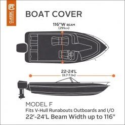 Classic Accessories 88968 StormPro 22 ft. - 24 ft. Heavy Duty Boat Cover – Model F -Outlet Track N Hook Store 11970666 3 1