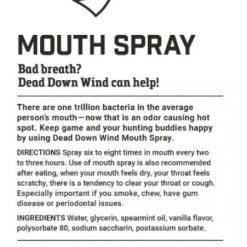 Dead Down Wind Mouth Spray, 2 oz 7 Dead Down Wind Mouth Spray, 2 oz -Outlet Track N Hook Store 1240 2 1
