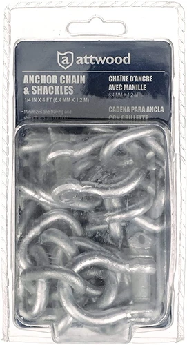 Attwood 13753-7 Anchor Chain w/2 Shackles, ¼-In x 4 Ft 5 Attwood 13753-7 Anchor Chain w/2 Shackles, ¼-In x 4 Ft - Image 3