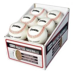 Franklin Sports Synthetic Baseball, White/Black