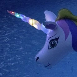 Swimline LED Unicorn Glitter Inflatable Pool Ring -Outlet Track N Hook Store 15500316 2 1
