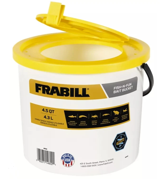 Frabill Fish-N-Fun White Bait Bucket 3 Frabill Fish-N-Fun White Bait Bucket