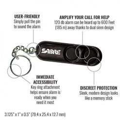 Sabre Personal Self-Defense Safety Alarm -Outlet Track N Hook Store 19010001 2