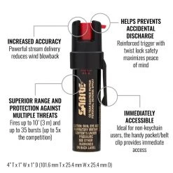Sabre 3-IN-1 Compact Pepper Spray w/Clip 10 Sabre 3-IN-1 Compact Pepper Spray w/Clip -Outlet Track N Hook Store 19010010 4 2