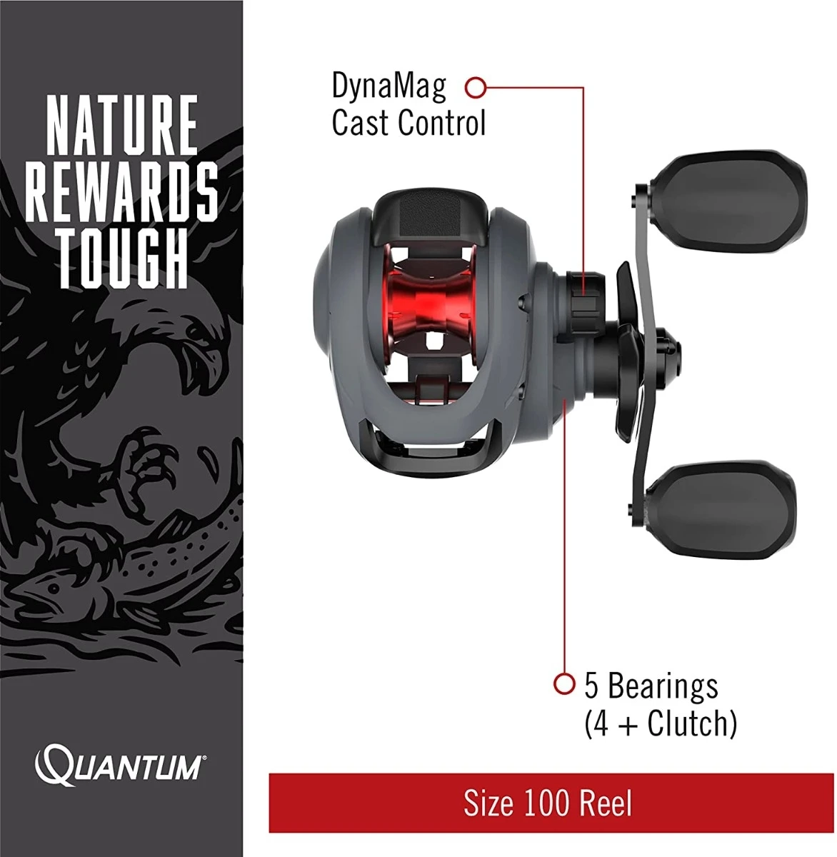 Quantum Invade Baitcast Fishing Reel, Left-Hand Size 100 5 Quantum Invade Baitcast Fishing Reel, Left-Hand Size 100 - Image 3