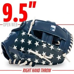 Franklin Sports RTP MLB All American Glove w/Ball, 9.5", RHT -Outlet Track N Hook Store 22900 phase1 dims 1 3