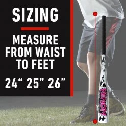 Franklin Sports Venom 1200 T-Ball Bat, White/Pink, 25in-13oz -Outlet Track N Hook Store 24516venom 1200 white 2 1 2