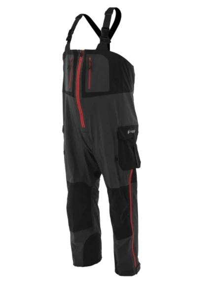 Frogg Toggs Pilot II Guide Bibs, Black & Charcoal w/ Red Zippers 3 Frogg Toggs Pilot II Guide Bibs, Black & Charcoal w/ Red Zippers
