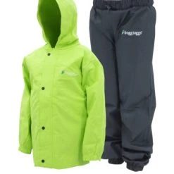 Frogg Toggs Polly Woggs Kids Rain Suit, Safety Green