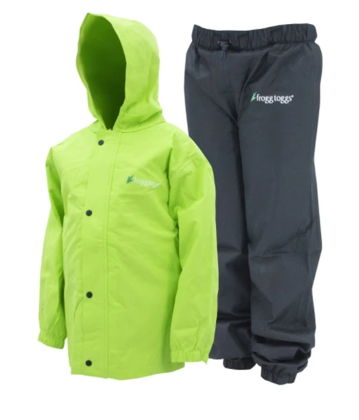 Frogg Toggs Polly Woggs Kids Rain Suit, Safety Green 3 Frogg Toggs Polly Woggs Kids Rain Suit, Safety Green