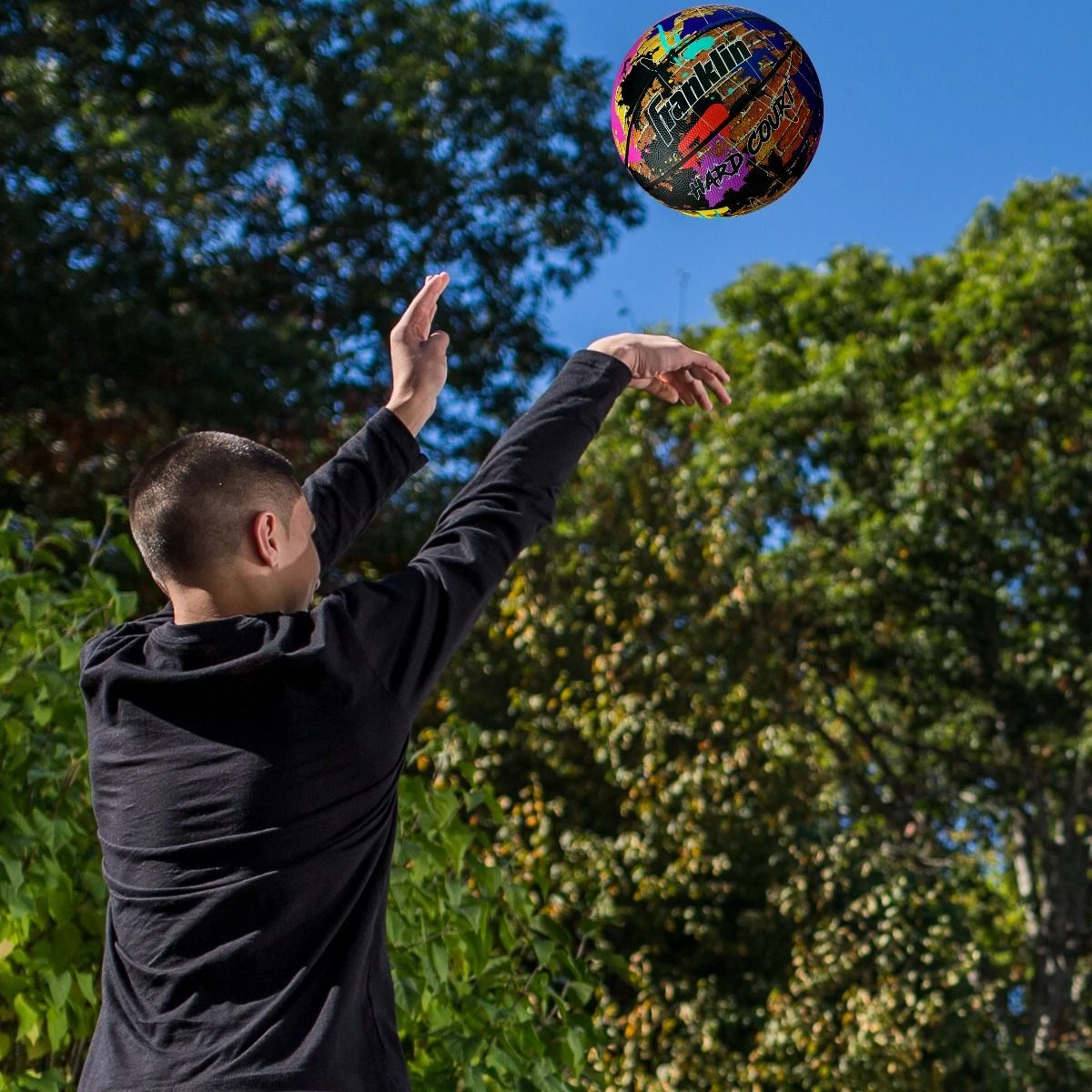 Franklin Sports Hard Court Rubber Basketball, 29.5" 5 Franklin Sports Hard Court Rubber Basketball, 29.5" - Image 3