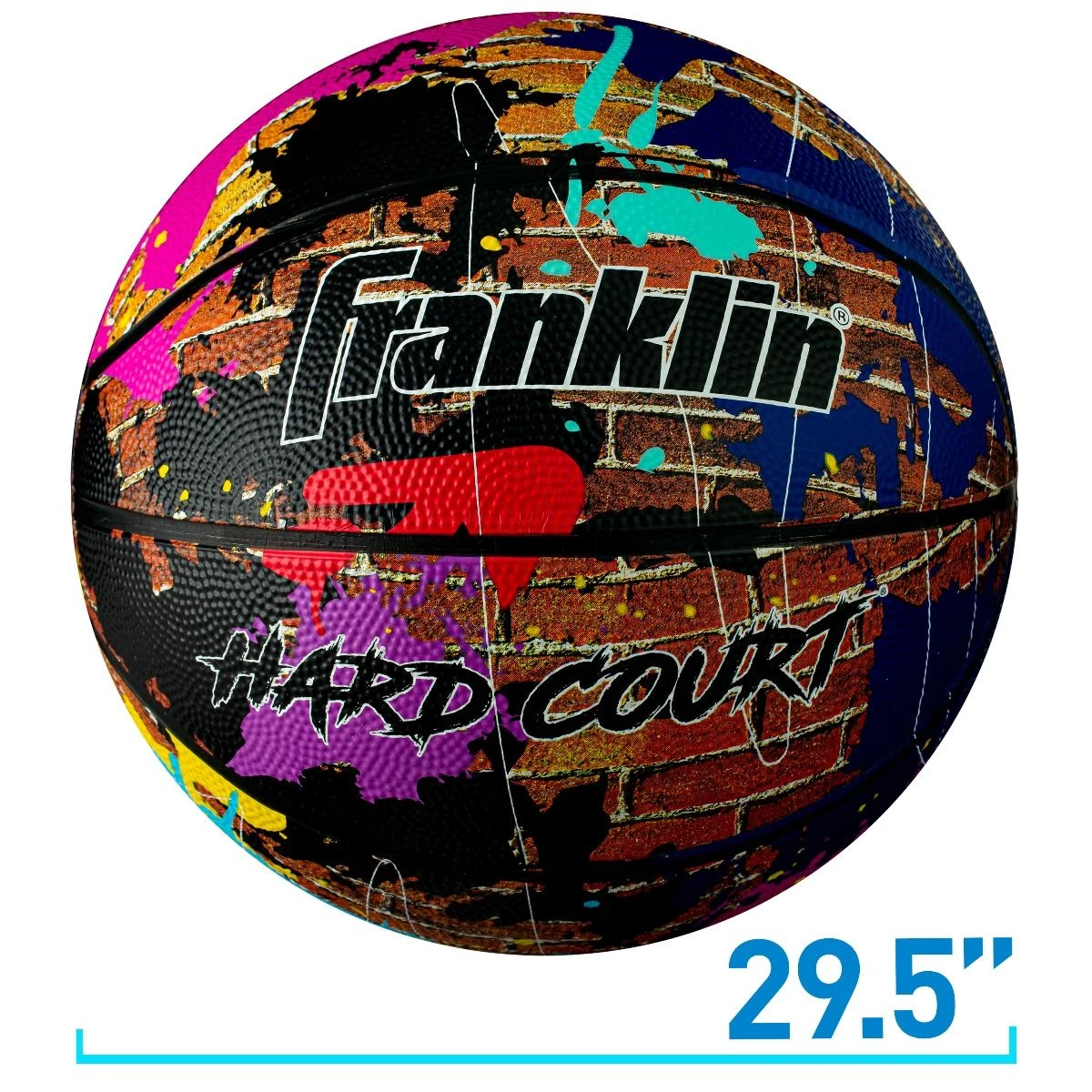 Franklin Sports Hard Court Rubber Basketball, 29.5" 4 Franklin Sports Hard Court Rubber Basketball, 29.5" - Image 2