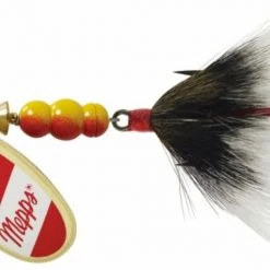 Mepps Dressed Aglia Lure, #4 (1/3oz.) -Outlet Track N Hook Store 3350041 gold red wht grey 1 1