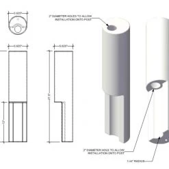 Acrytek Plastics 40408 Round Pole Slipper -Outlet Track N Hook Store 35280060 5