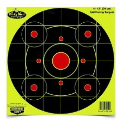 Birchwood Casey Dirty Bird 12 Inch Yellow Round Sight-In Target - 4 Targets