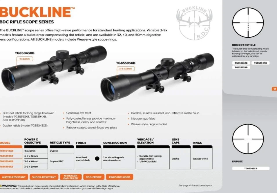 TRUGLO Buckline 3-9 x 40mm Hunting Rifle Scope 4 TRUGLO Buckline 3-9 x 40mm Hunting Rifle Scope - Image 2