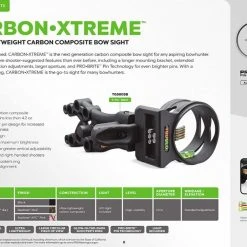 Carbon XS Extreme 5 Pin .019 Archery Sight, Black, Left Hand/Right Hand -Outlet Track N Hook Store 38590295 4 2