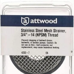 Attwood 4232-4 Stainless Steel Mesh Strainer and Drain Filter 7 Attwood 4232-4 Stainless Steel Mesh Strainer and Drain Filter -Outlet Track N Hook Store 4232 7 3 1