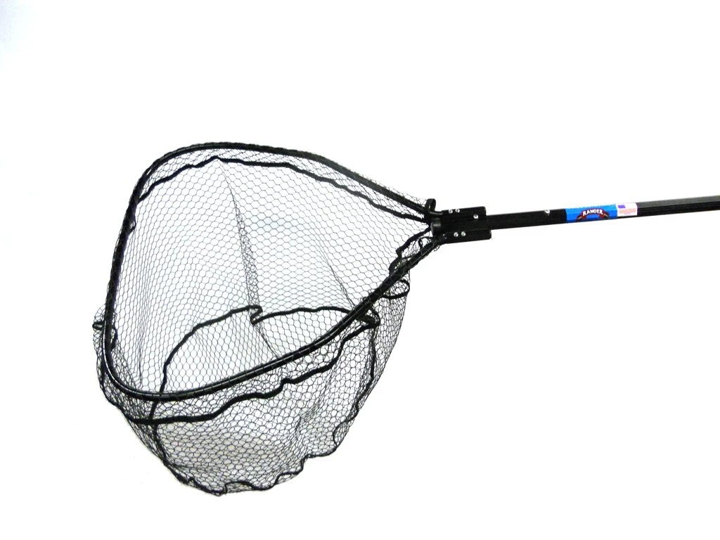 Tournament Series Knotless Flat Bottom Rubber Coated Net w/Telescopic Handle 3 Tournament Series Knotless Flat Bottom Rubber Coated Net w/Telescopic Handle
