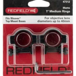 Redfield Medium 1" Ring Mount, Matte Black, 2 Pack -Outlet Track N Hook Store 47312 2