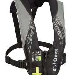 Onyx Adults' A/M-24 All Clear Automatic/Manual Inflatable PFD Life Jacket, Gray