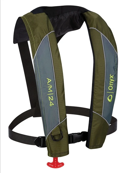 Onyx A/M-24 - Automatic / Manual Inflatable Life Jacket, Green 3 Onyx A/M-24 - Automatic / Manual Inflatable Life Jacket, Green