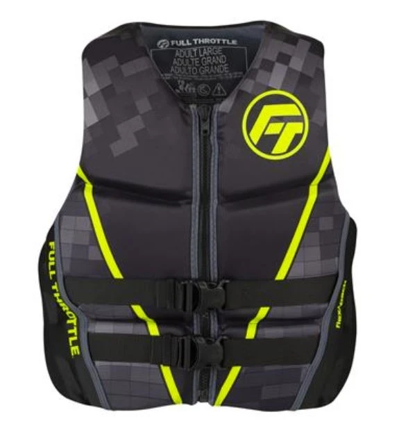 Full Throttle Men's Rapid-Dry Flex-Back Life Jacket, Green 3 Full Throttle Men's Rapid-Dry Flex-Back Life Jacket, Green