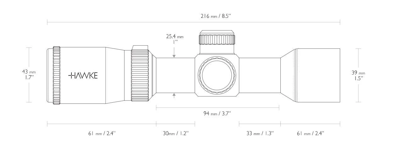 Hawke Sport Optics XB1 1.5-5×32 SR Crossbow Scope 4 Hawke Sport Optics XB1 1.5-5×32 SR Crossbow Scope - Image 2