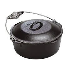 Lodge 5 Qt. Dutch Oven w/Spiral Bail Handle & Iron Cover