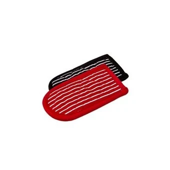 Lodge Striped Hot Handle Holders - 1 Black, 1 Red 3 Lodge Striped Hot Handle Holders - 1 Black, 1 Red